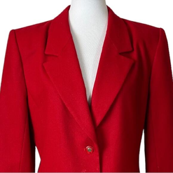 Pendleton Blazer Vintage Two Button 100% Virgin Wool Classic Red Women’s Size 10 - Picture 5 of 11